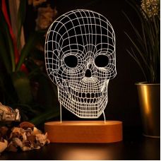 Светодиодный 3D светильник с дизайном черепа